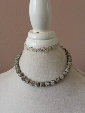 Cara NY Sparkle Pave Crystal Disco Ball Bead Statement Collar Necklace